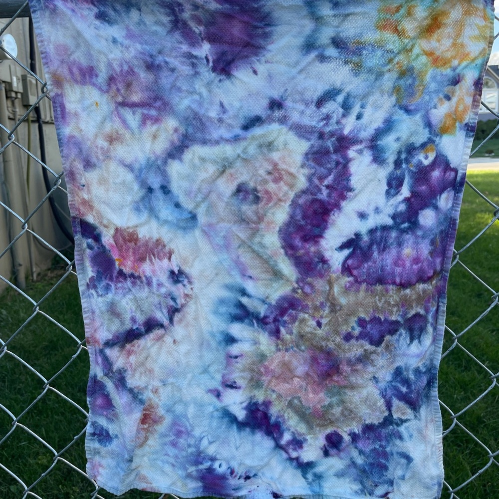 Ice Dyed 2nd hand lovey, burp cloths, baby blankets 25 x 19